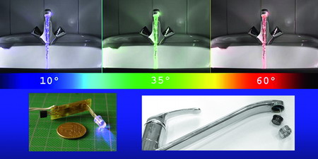 Система индикации температуры воды в бытовых смесителях «Световод», основанная на волноводном эффекте и использовании светодиодов